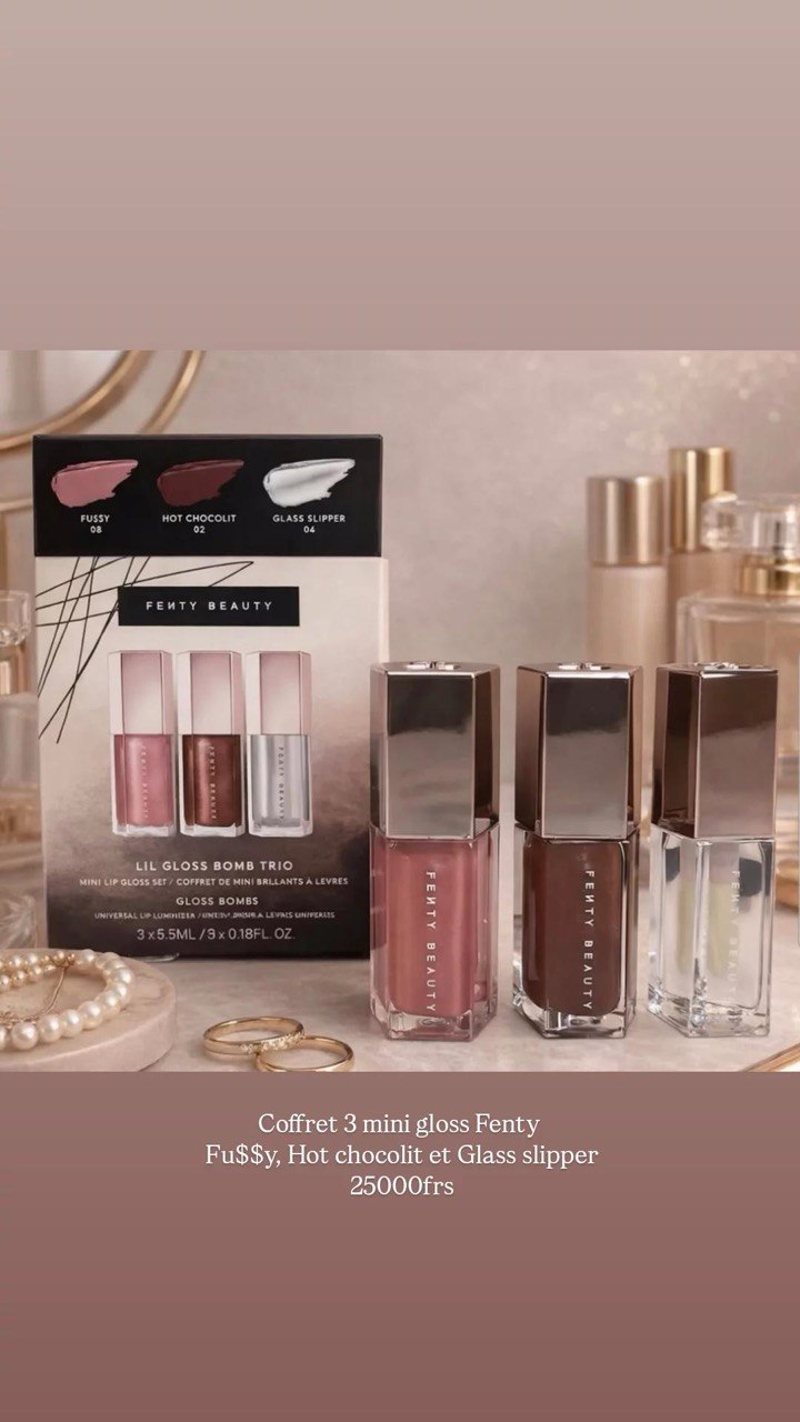 Fenty Beauty – Lil Gloss Bomb Trio (Coffret 3 Mini Gloss Originaux)